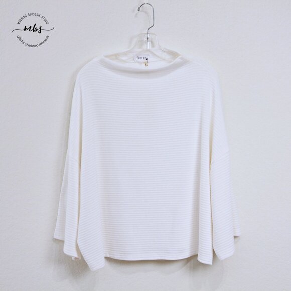 NWT Korye High Neck Oversized Ribbed Knit Sweater White Women XL - Picture 2 of 9